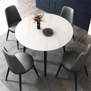 Round Kitchen Dining Table Marble Top Diameter Linving Dining Room Restauran - Picture 1 of 10