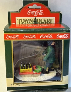 COCA-COLA Town Sq Christmas Village ~ "BRINGING IT HOME" Boy w/Sled ~ #7960 /NIB - Picture 1 of 6