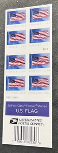 Scott#5345a Flag forever booklet 20 stamps Micro USPS by 6th stripe MNH - Picture 1 of 1