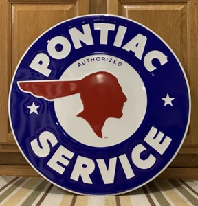 Pontiac Car Service Metal Sign Garage Vintage Style Wall Decor Tools Oil Gas Bar - Picture 1 of 4