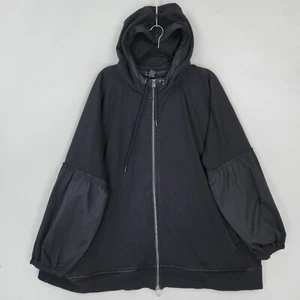 Athleta Jacket Womens 3X Black On My Way Triumph Hoodie Full Zip Balloon Sleeve - Picture 1 of 15