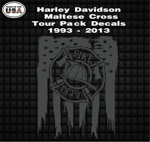 Cbcdecals- Rear Tour Pack Maltese Cross Decal for Harley - Picture 1 of 12