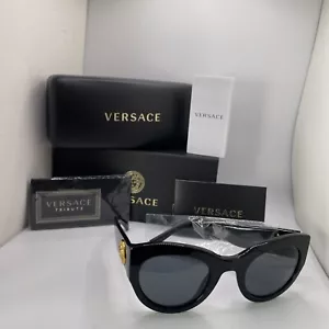 New & Authentic VERSACE VE4353 GB1 87 Black Grey 51 mm Women's Sunglasses - Picture 1 of 11