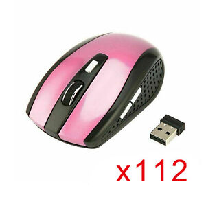 Lot of 112 wholesale 2.4GHz Wireless Cordless Optical Mouse Mice USB PC Laptop