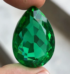 85 Cts Certified Pear Cut Natural Green Emerald Colombian Loose Gemstone - Picture 1 of 6