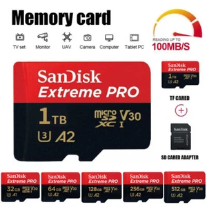 SanDisk Micro SD Card Extreme Pro 1TB 2TB 128GB 256GB 512GB Class 10 Memory Card - Picture 1 of 8