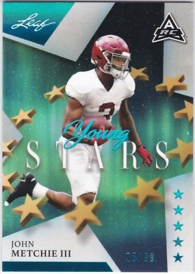 2021 Leaf Young Stars Platinum #14 John Metchie III - Alabama Rookie ARC 25/99 - Image 1 of 2