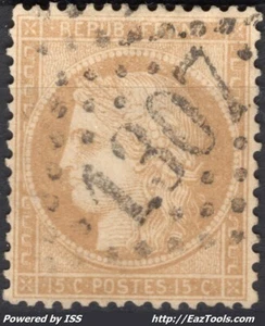 FRANCE CERES III REPUBLIQUE N° 59 AVEC OBLITERATION GC 1307 DIJON COTE D'OR - Picture 1 of 2