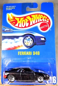 1991 Hot Wheels Blue Card Collector #226 FERRARI 348 Black w/Chrome 5 Spokes - Picture 1 of 5