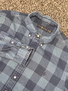 Camisa Ralph Lauren Para Hombre Talla XL Cuadros Azul Cuadros Cuadros Manga Larga Botón - Imagen 1 de 8