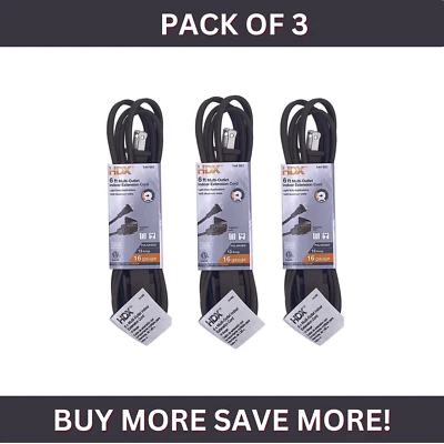 6 Ft. 16/2 Light Duty Indoor Extension Cord, Brown , 3 Pack - Image 1 of 4