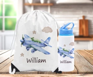 Personalisierter Kinder PE-Beutel, personalisierte Schulbadetasche, QUALITÄT Trinkflasche - Bild 1 von 2