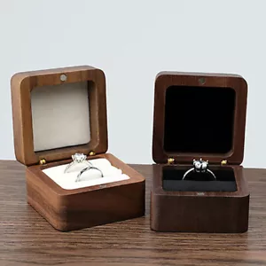 Custodia in legno amante anello display box gioielli portaoggetti anello scatola portaoggetti* - Foto 1 di 19