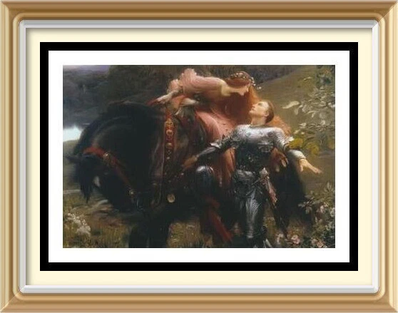 Arte prerrafaelita impresión DICKSEE LA BELLE amor romance caballero medieval dama Foto 1 de 1