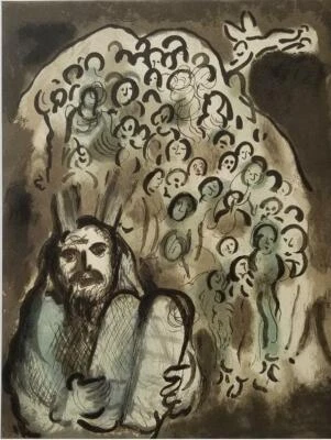 Marc Chagall "Moses and his People " Original Lithograph 1972 Mourlot Limited Ed Foto 1 de 3