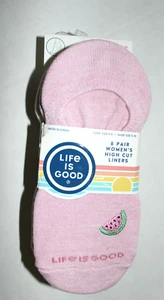 NWT Life is Good Watermelon Women's 5-10 High Cut Liners Socks 8 Pairs - Picture 1 of 4