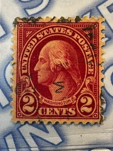 1924 GEORGE WASHINGTON 2 CENT STAMP CARMINE DEEP RED PERFORATED LOOK! - Picture 1 of 2