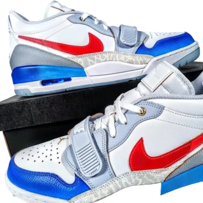 Air Jordan 312 Low EE. UU. 13 Hombres Blanco/Azul/Rojo/Dorado/Gris Nike Retro FN8902 161 NUEVO EN CAJA Foto 1 de 4