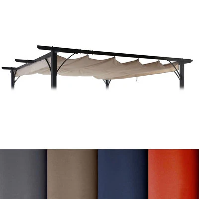 Ersatzdach für Pergola 3,5x3,5m HWC-C42, Schiebedach Bezug Sonnenschutz - Bild 1 von 4
