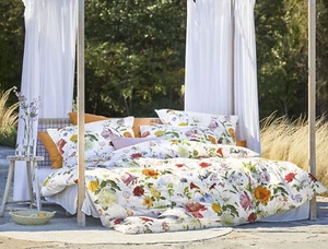 Irisette Magic Mako-Satin Bettwäsche 155x220 Blumenwiese Wende weiß 8868-90