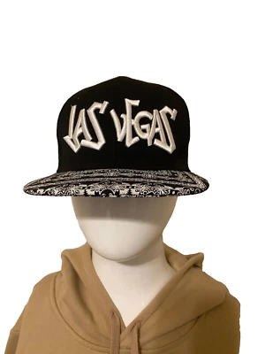 BlackHawk JoyCap Las Vegas Snapback Black & White Cap Hat Adjustable Flat Bill - Image 1 of 4