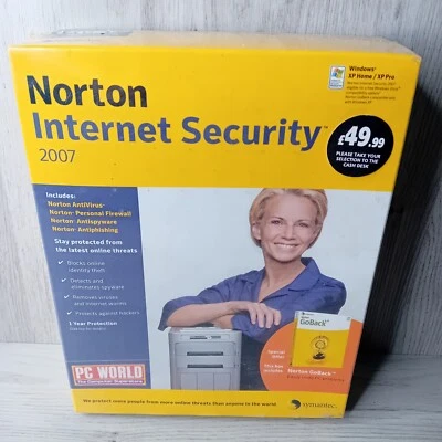 NORTON INTERNET SECURITY 2007 - NEW SEALED - V.RARE RETRO ANTIVIRUS - Image 1 of 4