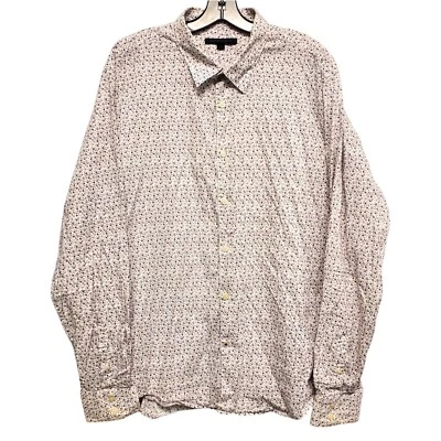 JOHN VARVATOS Shirt Mens XL White Floral All Over Print Casual Button Up Preppy - Image 1 of 4