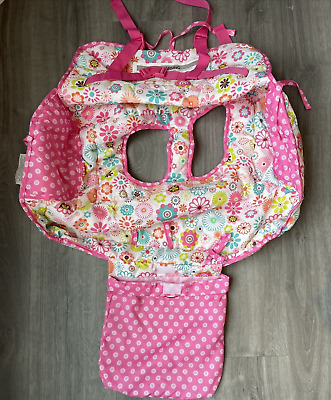 Nuby Pink Floral Shopping Cart High Chair Seat Cover • 15.12$