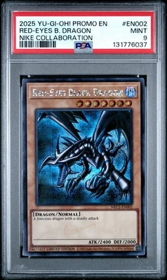 PSA 9 Yugioh Red-Eyes Black Dragon Nike Worlds Promo NKC1-EN002 Collaboration - Image 1 of 2