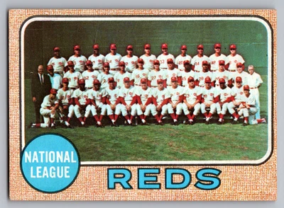 Tarjeta del equipo 1968 Topps #574 Cincinnati Reds con Pete Rose y Tony Perez Foto 1 de 3