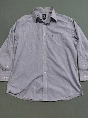 Camisa Polo Ralph Lauren Para Hombre De Colección L Calce Clásico Azul Abotonada A Rayas Foto 1 de 4