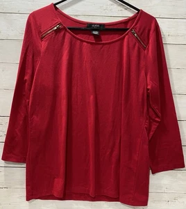 Top Verve Ami maniche 3/4 rosso accenti zip donna XL - Foto 1 di 16