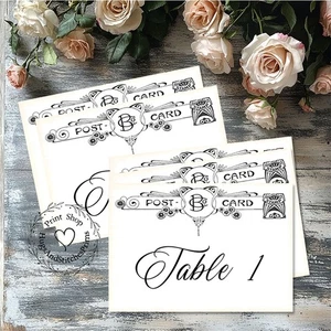 GRANDES TARJETAS POSTALES VINTAGE DE DOBLE O SOLA CARA TARJETAS DE MESA DE BODA O LETREROS #324 - Imagen 1 de 9