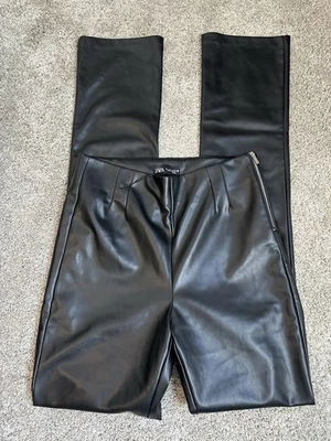 Zara Faux Leather Pants Large - Image 1 of 4