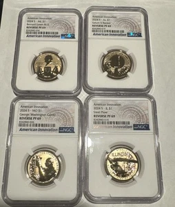 2024 S AMERICAN INNOVATION Reverse Proof Set NGC PF 69 IL, LS, ME, MS - Picture 1 of 2