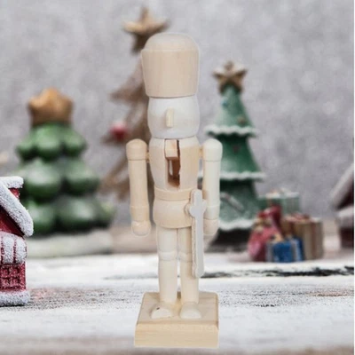 DIY Wooden Christmas Nutcracker Paintable Xmas Decor for Shelf Holiday Party - Image 1 of 4