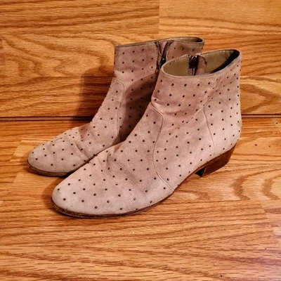 Joie Womens Studded Suede Booties Size 39 US 9 Beige Ankle Boots Western Boho - Image 1 of 4