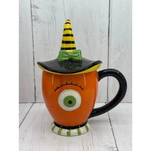 Galleta Barril Un Ojo Bruja Mejores Brujas Halloween Naranja Taza Sombrero Tapa Monstruo - Imagen 1 de 7