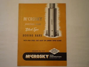 VINTAGE 1947 MCROSKY TOOL MEADVILLE PA LAMA REGOLABILE BARRE ALESATRICI BROCHURE - Foto 1 di 12