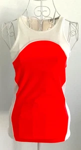 COUNTRY ROAD ACTIVE II Orange White Built In Bra Activewear Top - size S - Picture 1 of 4