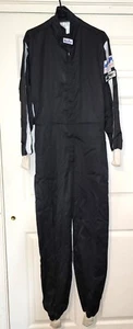 Auto Pro Racing System Large Driver Auto Racing Suit Black/White Zip Up - Picture 1 of 8