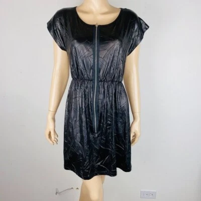 Vestido de alta costura Romeo & Juliet para mujer de cuero sintético arrugado con cremallera frontal L * Foto 1 de 4