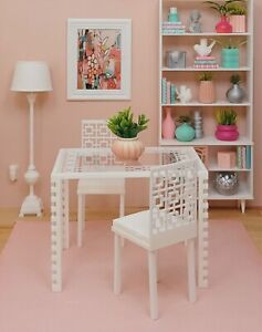 🥪white TABLE 2 CHAIRS dining room KITCHEN diorama FURNITURE 1/6 NEW for BARBIE 