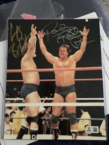 Rowdy Roddy Piper Cowboy Bob Orton WWF WWE Signed AUTOGRAPHED 8X10 Photo Beckett - Picture 1 of 3