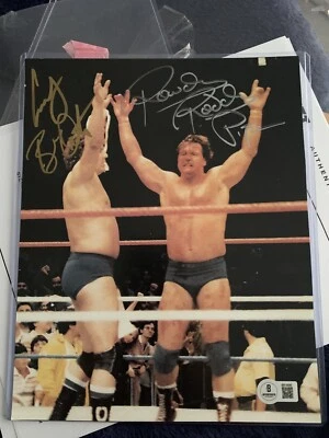 Rowdy Roddy Piper Cowboy Bob Orton WWF WWE Signed AUTOGRAPHED 8X10 Photo Beckett - Image 1 of 3
