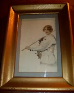 Antique Framed Lady Golfer - Picture 1 of 7