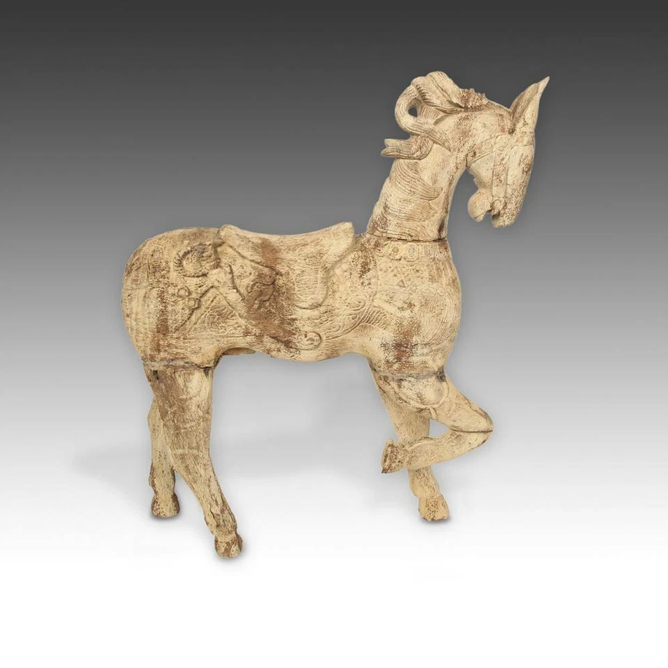 CABALLO ANTIGUO TENASSERIM MADERA DE PINO TAILANDIA FINALES DEL SIGLO XIX / PRINCIPIOS DEL XX.  Foto 1 de 4