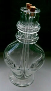 Vintage 4 Chamber Blown Glass Bottle-Czechoslovakian-Unique Decanter/Cordial-HTF - Picture 1 of 11
