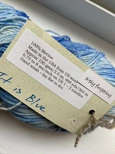 Backyard Fibers 3 Ply Fingering Yarn 100% Merino Wool Blue 3.5 Oz 400 Yards - Picture 1 of 8