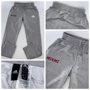 Miami Redhawks Adidas Climawarm Sweatpants Men S Gray Poly Drawstring YGI T4-29 - Picture 1 of 13